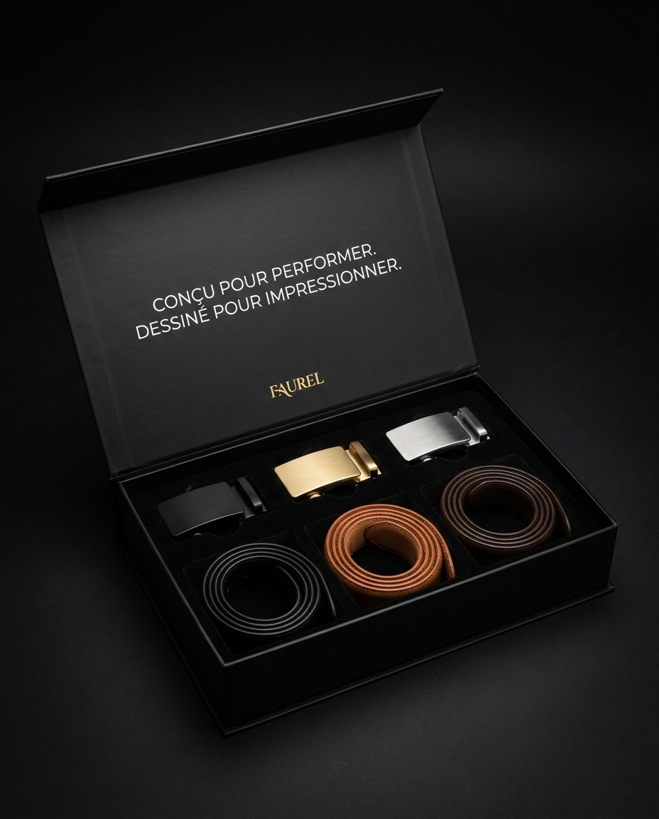 Coffret Faurel 3 ceintures et 3 boucles