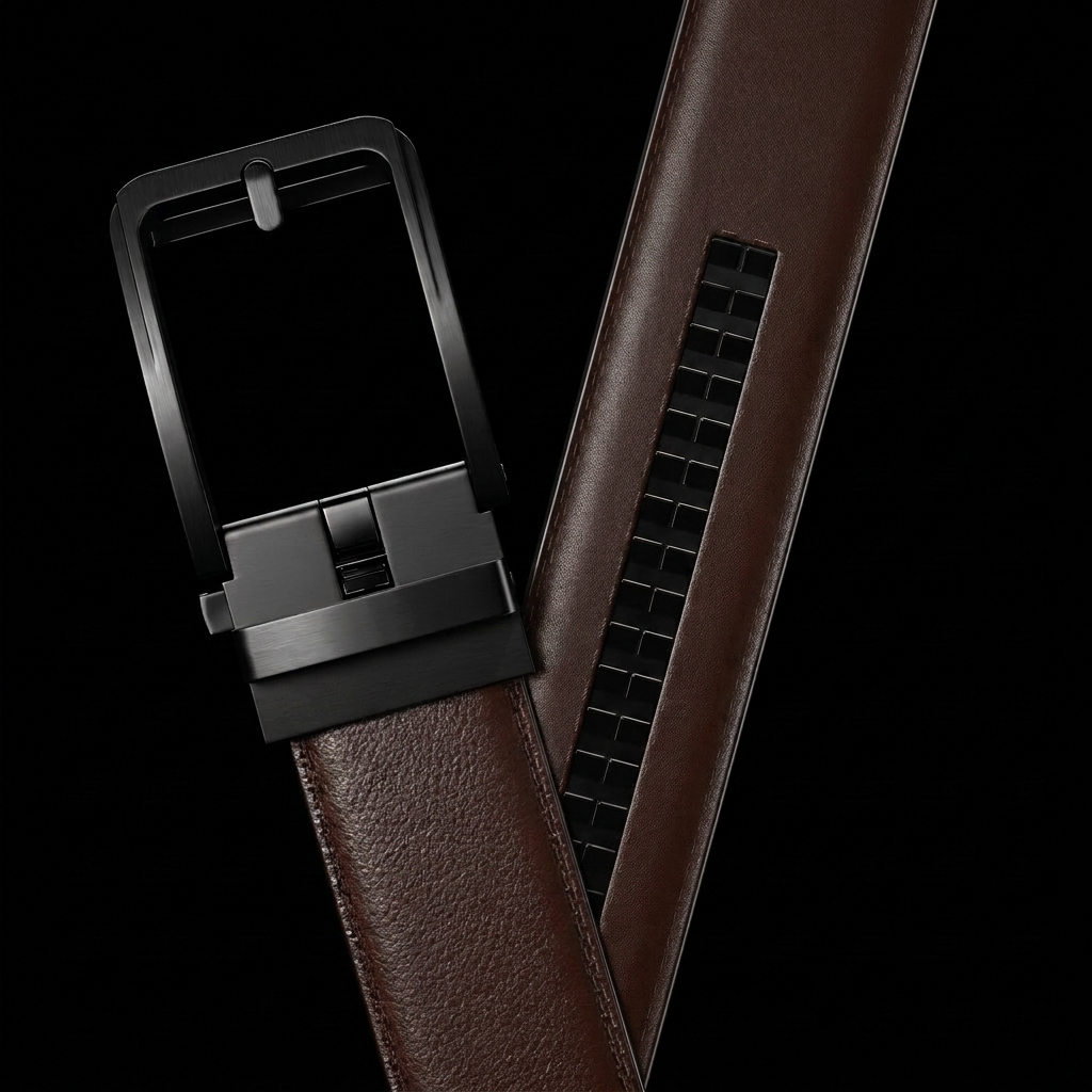 Ceinture Faurel marron boucle noir mat