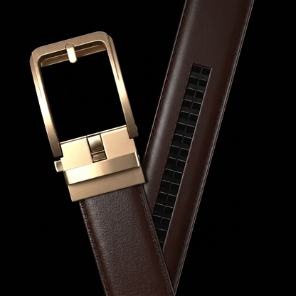 Ceinture Faurel marron boucle or mat