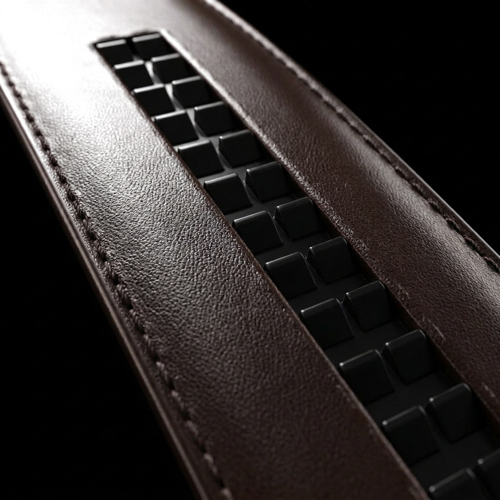 Détail du rail cranté marron