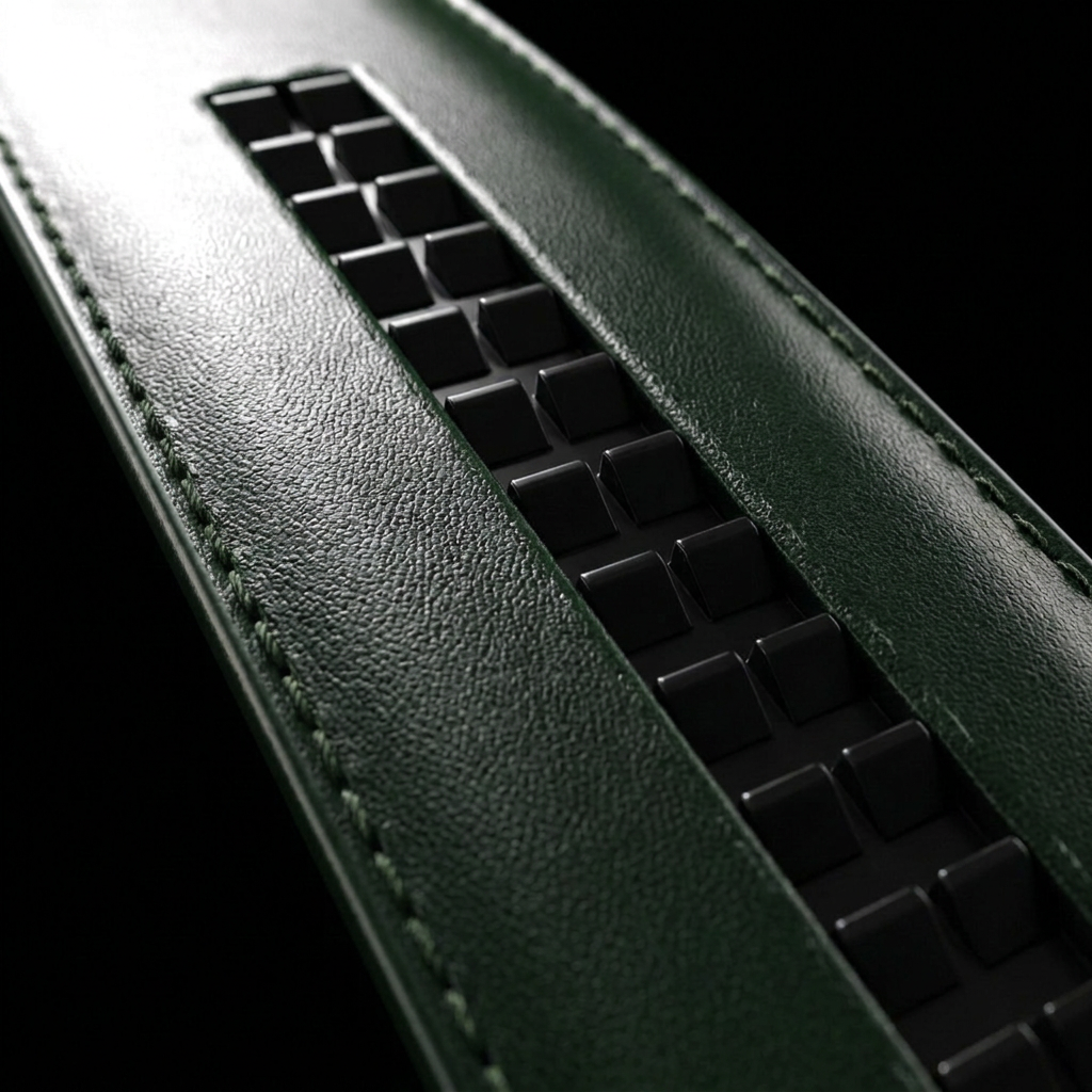 Détail du rail cranté vert